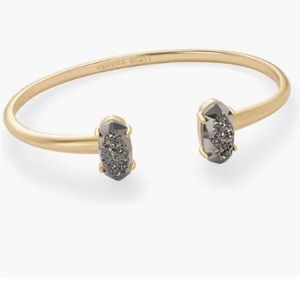 Kendra Scott Edie cuff bracelet in gold with platinum drusy